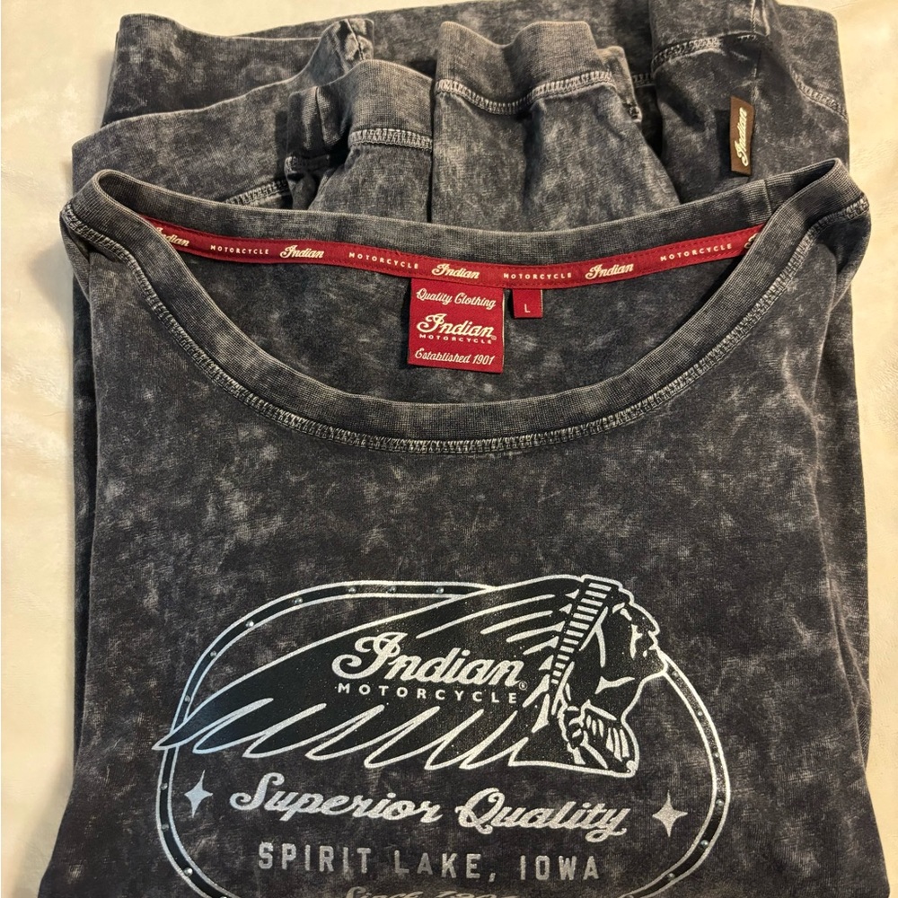 Indian motorcycle company long sleeve womans riding shirt Size Large
